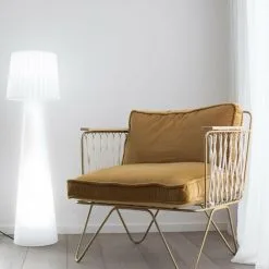 LUMISKY Lampadaire Lumineux Design Filaire Abat-jour Ondulé Pour Extérieur éclairage Puissant LED Blanc LADY H110cm Culot E27 -Lumisky Soldes Magasin 15928332 5