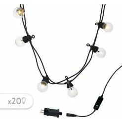 LUMISKY Guirlande Lumineuse 20 Ampoules Transparentes LED Blanc Chaud PARTY CLEAR 20 L8.70m