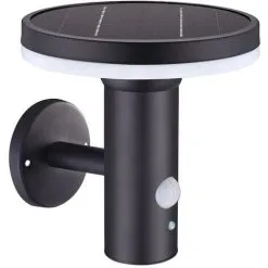LUMISKY Applique Murale Solaire De Jardin Noir LED Blanc THY WALL H17cm Avec Détecteur De Mouvement