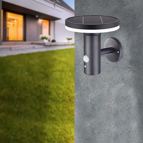 LUMISKY Applique Murale Solaire De Jardin Noir LED Blanc THY WALL H17cm Avec Détecteur De Mouvement 2 LUMISKY Applique Murale Solaire De Jardin Noir LED Blanc THY WALL H17cm Avec Détecteur De Mouvement – Image 2