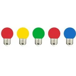 LUMISKY Lot De 5 Ampoules Compatible Guirlande PARTY BULB COLOR Multicolore Plastique E27 - Multicolore