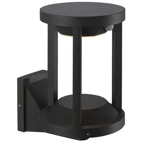 LUMISKY Applique Solaire Détecteur De Mouvement PORTO WALL Noir Acier 250LM D16CM - Noir 1 LUMISKY Applique Solaire Détecteur De Mouvement PORTO WALL Noir Acier 250LM D16CM - Noir