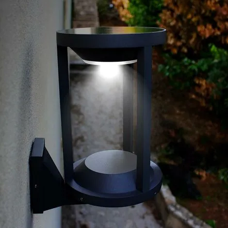 LUMISKY Applique Solaire Détecteur De Mouvement PORTO WALL Noir Acier 250LM D16CM - Noir 2 LUMISKY Applique Solaire Détecteur De Mouvement PORTO WALL Noir Acier 250LM D16CM - Noir – Image 2