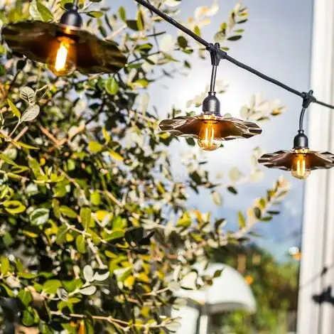 LUMISKY Guirlande Chapeau Cuivre RETRO LIGHT Cuivre Acier 6M 10xE27 - Cuivre 3 LUMISKY Guirlande Chapeau Cuivre RETRO LIGHT Cuivre Acier 6M 10xE27 - Cuivre – Image 3