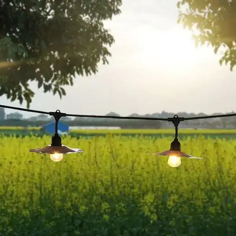 LUMISKY Guirlande Chapeau Cuivre RETRO LIGHT Cuivre Acier 6M 10xE27 - Cuivre 4 LUMISKY Guirlande Chapeau Cuivre RETRO LIGHT Cuivre Acier 6M 10xE27 - Cuivre – Image 4