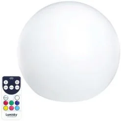 LUMISKY Boule Lumineuse Sans Fil LED BOBBY C20 Multicolore Polyéthylène D20CM - Multicolore