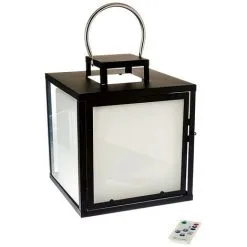 LUMISKY Lanterne Sans Fil LED HEAVY C23 Noir Métal H32CM - Noir