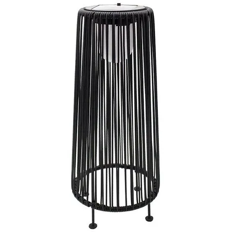 LUMISKY Lampe à Poser Solaire Décorative Poly Rotin Noir LED Blanc WILLY H49cm 1 LUMISKY Lampe à Poser Solaire Décorative Poly Rotin Noir LED Blanc WILLY H49cm