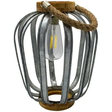 LUMISKY Lanterne Solaire Bohème En Bois Et Acier Galva Poignée Corde Ampoule Filament LED Blanc Chaud JAVA H45cm 1 LUMISKY Lanterne Solaire Bohème En Bois Et Acier Galva Poignée Corde Ampoule Filament LED Blanc Chaud JAVA H45cm