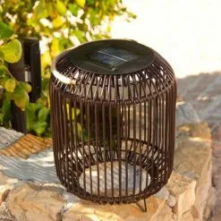 LUMISKY Lanterne Solaire Sur Pied RAY Marron Polyrotin H36cm - Marron -Lumisky Soldes Magasin 18513330 5