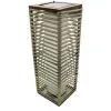 LUMISKY Lampe Solaire Décorative Poly Rotin Taupe LED Blanc STRIPY H44cm