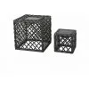 LUMISKY Lot De 2 Lanternes Cubes Solaires LOUY Gris Polyrotin H26cm - Gris
