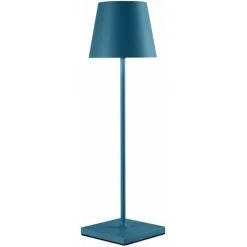 LUMISKY Lampe De Table Touch Sans Fil En Aluminium Bleu LED Blanc Dimmable KELLY BLUE H38cm