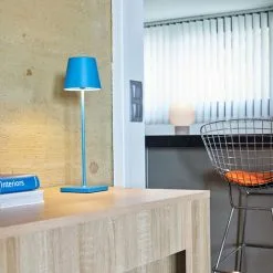 LUMISKY Lampe De Table Touch Sans Fil En Aluminium Bleu LED Blanc Dimmable KELLY BLUE H38cm -Lumisky Soldes Magasin 29109584 3