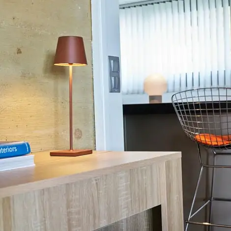 LUMISKY Lampe De Table Touch Sans Fil En Aluminium Marron LED Blanc Dimmable KELLY VINTAGE H38cm 3 LUMISKY Lampe De Table Touch Sans Fil En Aluminium Marron LED Blanc Dimmable KELLY VINTAGE H38cm – Image 3