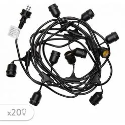 LUMISKY Guirlande Lumineuse MAFY 20 Noir Caoutchouc 10M - Noir