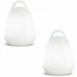 LUMISKY Lot De 2 Baladeuses Sans Fil Waterproof Et Flottante LED Blanc/multicolore Dimmable LIBERTY C25 H24cm Avec Télécommande Et Socle à Induction