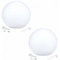 LUMISKY 2 Boules Lumineuses Solaires SOLSTY C30 Blanc Polyéthylène ∅30cm - Blanc