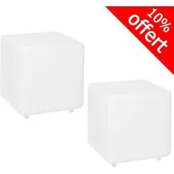 Lumisky Soldes Magasin 27 LUMISKY Lot De 2 Cubes Lumineux Multicolores Solaires CASY C30