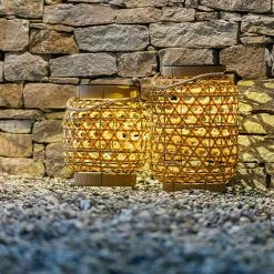 LUMISKY Lanterne Solaire Décorative CAPRI XL Beige Polyrotin H41cm - Beige -Lumisky Soldes Magasin 42224661 4