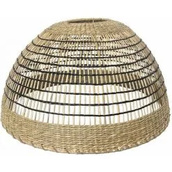 LUMISKY Abat Jour CESARE INDOOR En Herbe Marine Tressée Naturelle Style Bohème Pour Monture électrique E27 H19cm