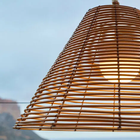 LUMISKY Suspension Ext Sans Fil FUJY Bois Clair Polyrotin D40CM - Bois Clair 4 LUMISKY Suspension Ext Sans Fil FUJY Bois Clair Polyrotin D40CM - Bois Clair – Image 4