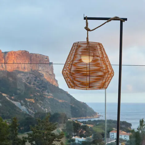 LUMISKY Suspension Extérieur Sans Fil KO TAO Bois Clair Polyrotin D38CM - Bois Clair 2 LUMISKY Suspension Extérieur Sans Fil KO TAO Bois Clair Polyrotin D38CM - Bois Clair – Image 2