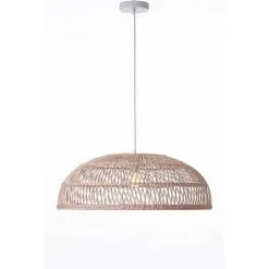 LUMISKY Suspension LUCIA NATURAL En Rotin Avec Monture électrique E27 60 Cm Diamètre