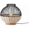 LUMISKY Lampe De Table DANIA BLACK En Rotin Naturel Avec Douille E27 H30 Cm