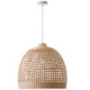 LUMISKY Suspension GABRIELA NATURAL En Rotin Avec Monture électrique E27 53 Cm Diamètre