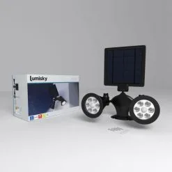 LUMISKY Projecteur Double Spot Solaire Extérieur étanche Avec Détecteur- 12 LEDs - 600 Lm -Lumisky Soldes Magasin 44411939 5