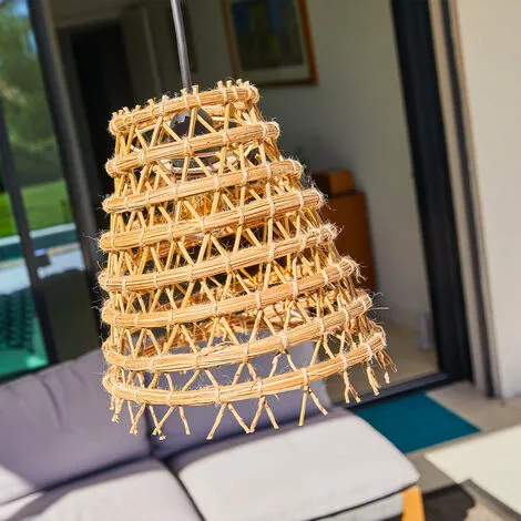 LUMISKY Abat Jour ZAKARI En Fibre De Palmier Dattier Naturelle Bohème Pour Monture électrique E27 H30 Cm 2 LUMISKY Abat Jour ZAKARI En Fibre De Palmier Dattier Naturelle Bohème Pour Monture électrique E27 H30 Cm – Image 2