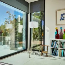 LUMISKY Lampadaire Tripode NOELIE GOLD Abat-jour En Tissu Blanc Et Pied En Métal Finition Laiton Avec Douille E27 H150 Cm -Lumisky Soldes Magasin 45810582 3