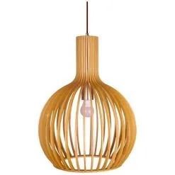 LUMISKY Suspension Intérieur ALBERTA Bois Clair Bois Naturel D35CM - Bois Clair