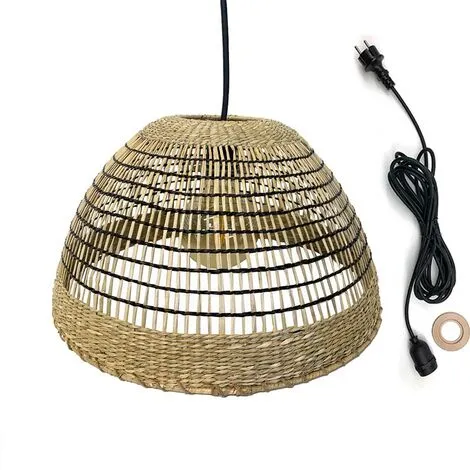 LUMISKY Suspension Sur Secteur Pour L'extérieur CESARE OUTDOOR CABLE En Herbe Marine Tressée Style Bohème 5m De Longueur De Câble 1 LUMISKY Suspension Sur Secteur Pour L'extérieur CESARE OUTDOOR CABLE En Herbe Marine Tressée Style Bohème 5m De Longueur De Câble