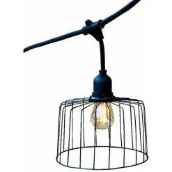 LUMISKY Guirlande Chapeau Métal NEMA LIGHT Noir Métal 6M 10xE27 - Noir