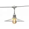 LUMISKY Guirlande Lumineuse Extérieur Avec Abat-jour En Acier Effet Cage 10 Ampoules à Filament Douille E27 LED Blanc Chaud CHIC WHITE LIGHT 6m