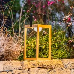 LUMISKY Lanterne Solaire En Bois Poignée En Acier ARUBA H30cm -Lumisky Soldes Magasin 54294477 3