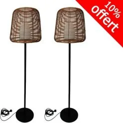 Lumisky Soldes Magasin 20 LUMISKY Lot De 2 Lampadaires D’extérieur TALL BOHEME