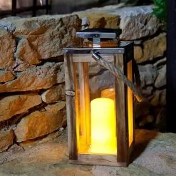 LUMISKY Lot De 2 Lanternes Lumineuses En Bois Solaires OAKY 7 LUMISKY Lot De 2 Lanternes Lumineuses En Bois Solaires OAKY -Lumisky Soldes Magasin 57127236 4
