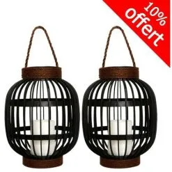 LUMISKY Lot De 2 Lanternes Lumineuses Solaires FIDJY