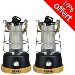 LUMISKY Lot De 2 Lanternes Lumineuses LED WILDY