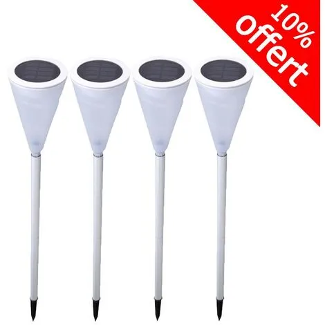 LUMISKY Pack De 4 Balises Lumineuses Solaires CREAMY W73 1 LUMISKY Pack De 4 Balises Lumineuses Solaires CREAMY W73