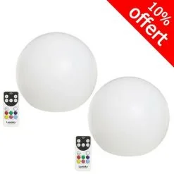 Lumisky Soldes Magasin 31 LUMISKY Lot De 2 Boules Lumineuses Multicolores Rechargeable BOBBY C Ø30 Cm