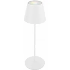 LUMISKY Lampe De Table Sans Fil LED KELLY RGB Blanc Aluminium H39CM - Blanc